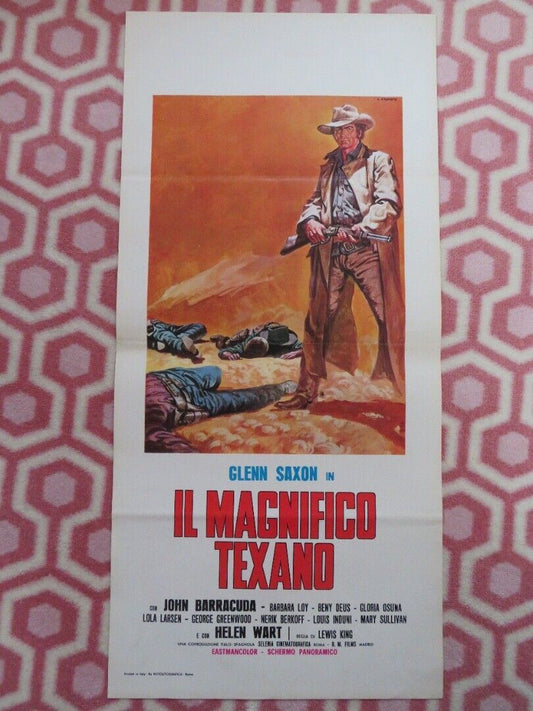 IL MAGNIFICO TEXANO ITALIAN LOCANDINA (27.5"x13") POSTER GLENN SAXON 1967 - Rendezvous Cinema