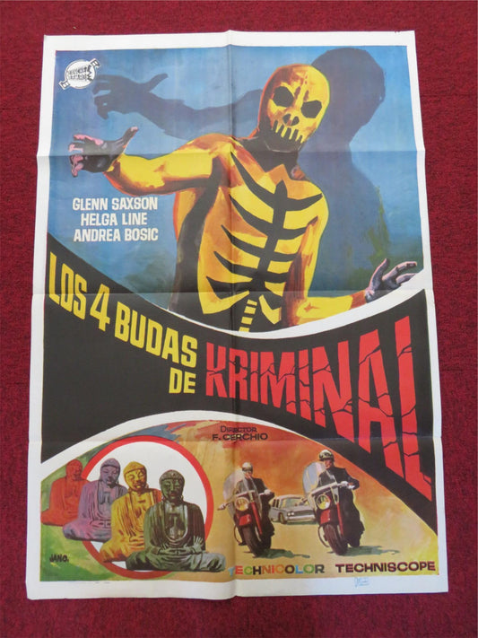 IL MARCHIO DI KRIMINAL FOLDED SPANISH POSTER GLEN SAXSON HELGA LINE 1968 Rendezvous Cinema Movie posters
