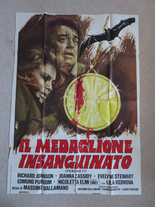 IL MEDAGLIONE INSANGUINATO ITALIAN 2 FOGLIO POSTER RICHARD JOHNSON 1975 Rendezvous Cinema Movie posters