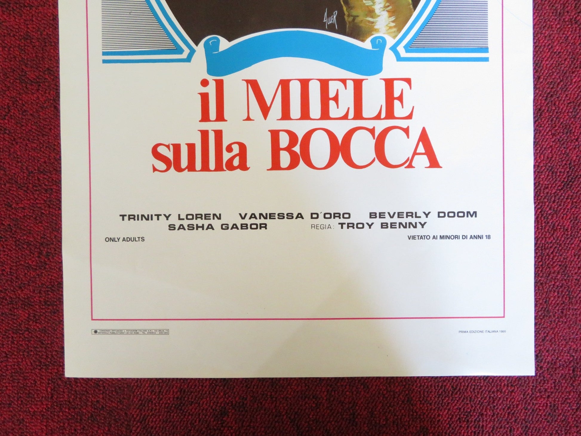 IL MIELE SULLA BOCCA ITALIAN LOCANDINA POSTER TRINITY LOREN VANESSA D'ORO 1986 Rendezvous Cinema Movie posters