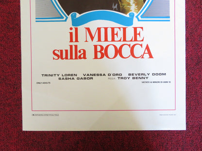 IL MIELE SULLA BOCCA ITALIAN LOCANDINA POSTER TRINITY LOREN VANESSA D'ORO 1986 Rendezvous Cinema Movie posters