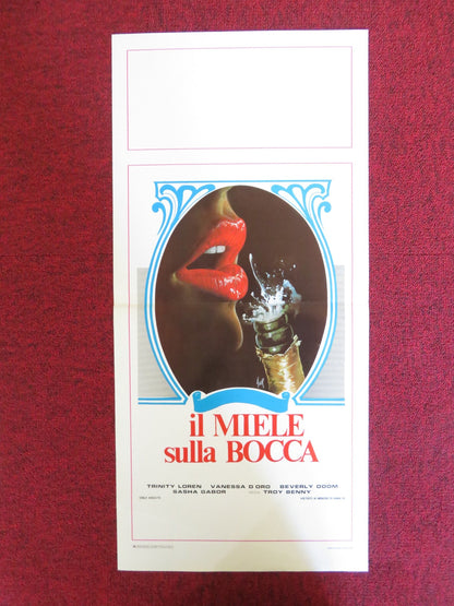IL MIELE SULLA BOCCA ITALIAN LOCANDINA POSTER TRINITY LOREN VANESSA D'ORO 1986 Rendezvous Cinema Movie posters