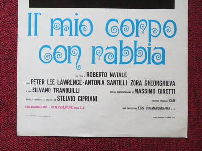IL MIO CORPO CON RABBIA ITALIAN LOCANDINA POSTER PETER LEE LAWRENCE 1972 Rendezvous Cinema Movie posters