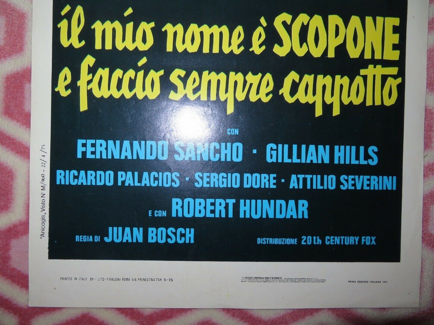 IL MIO NOME E SCOPONE E FACCIO... ITALIAN LOCANDINA (27.5"x13") POSTER 1975 - Rendezvous Cinema