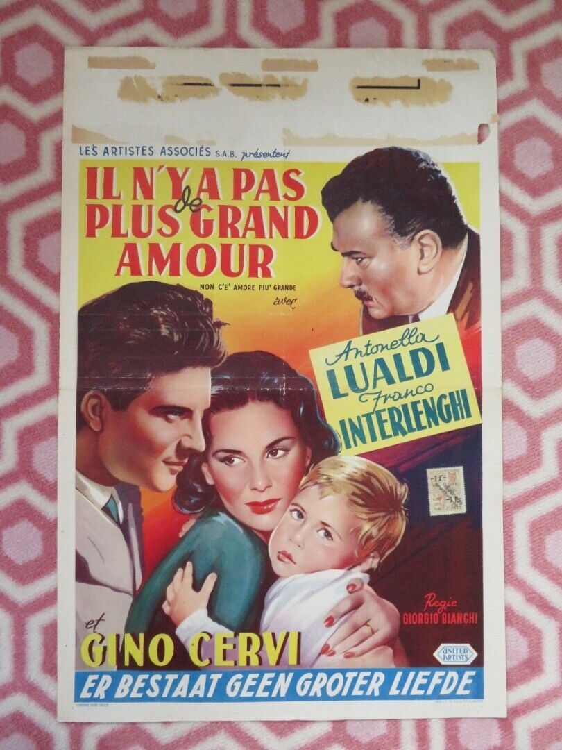 IL N'YA PLUS GRAND AMOUR BELGIUM (21.5"x14") POSTER 1955 ANTONELLA LUALDI Movie posters