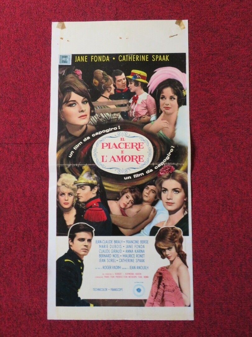 IL PIACERE E L'AMORE ITALIAN LOCANDINA (27.5"x13") POSTER JANE FONDA 1964 Movie posters