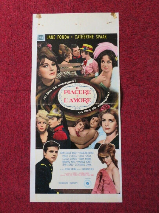 IL PIACERE E L'AMORE ITALIAN LOCANDINA (27.5"x13") POSTER JANE FONDA 1964 Movie posters