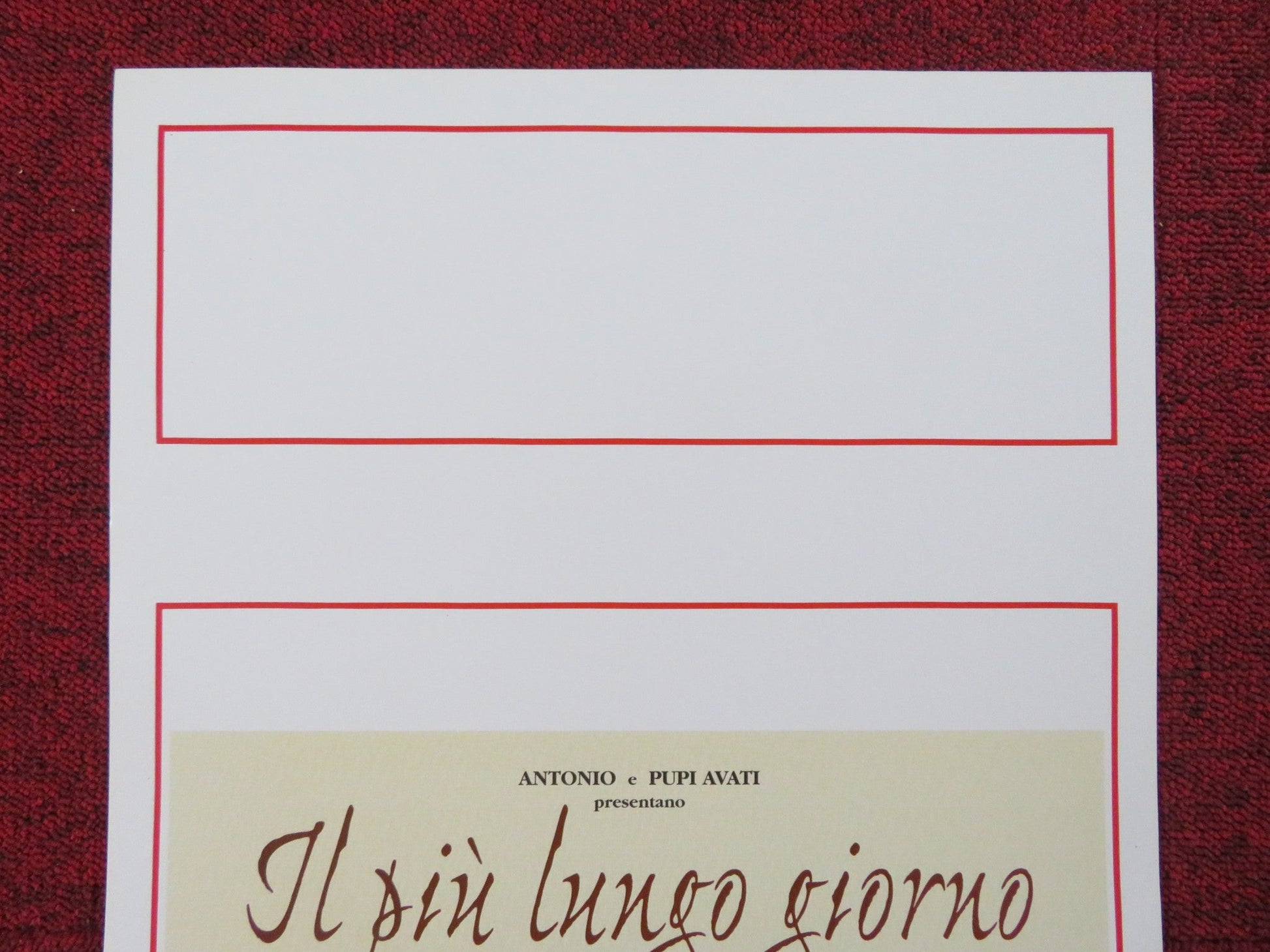 IL PIU LUNGO GIORNO ITALIAN LOCANDINA POSTER LUCA BIAGINI ENRICA M. MODUGNO 1998 Rendezvous Cinema Movie posters