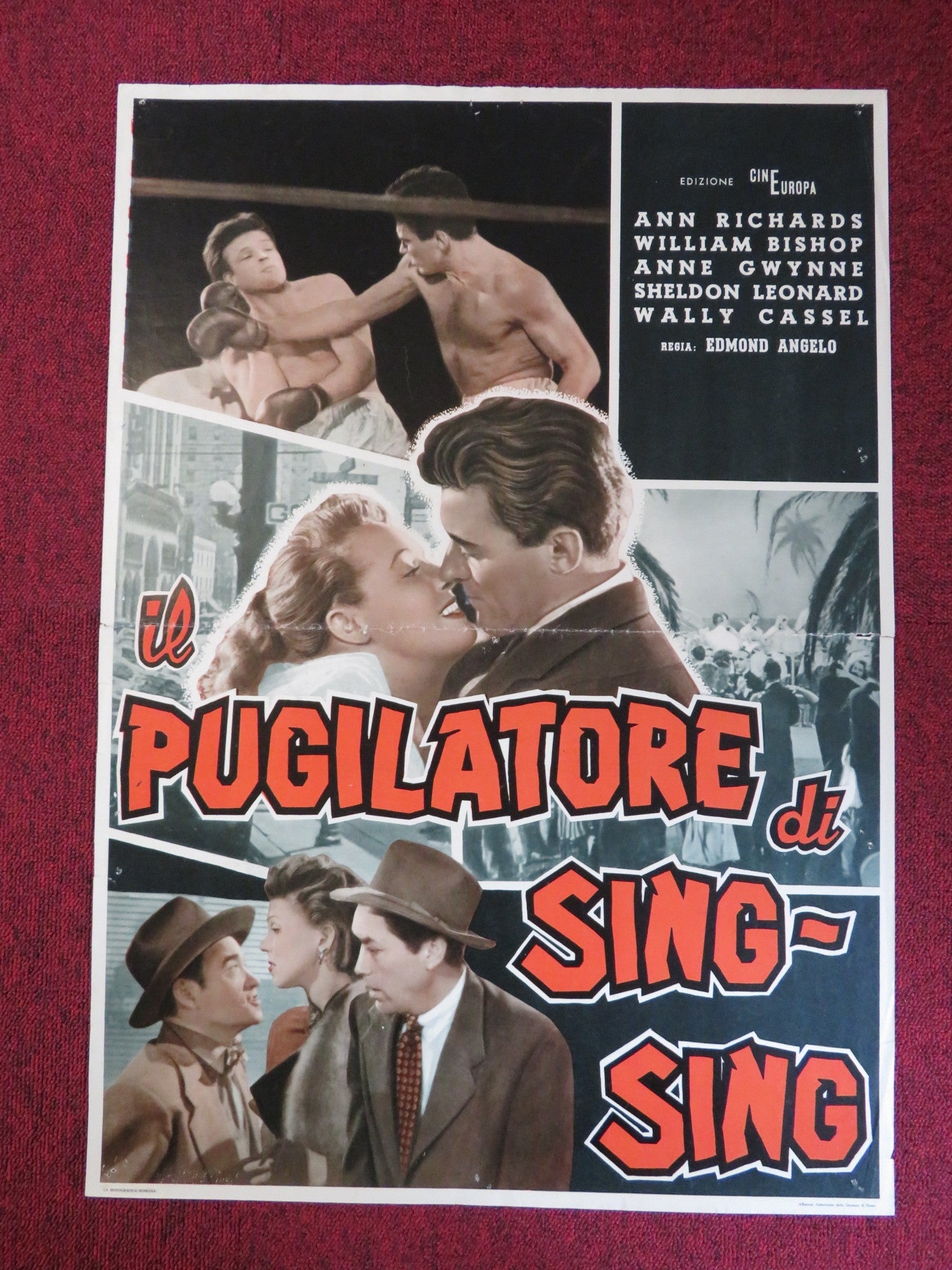 IL PUGILATORE DI SING SING ITALIAN FOTOBUSTA POSTER ANN RICHARDS BISHOP 1952 Rendezvous Cinema Movie posters