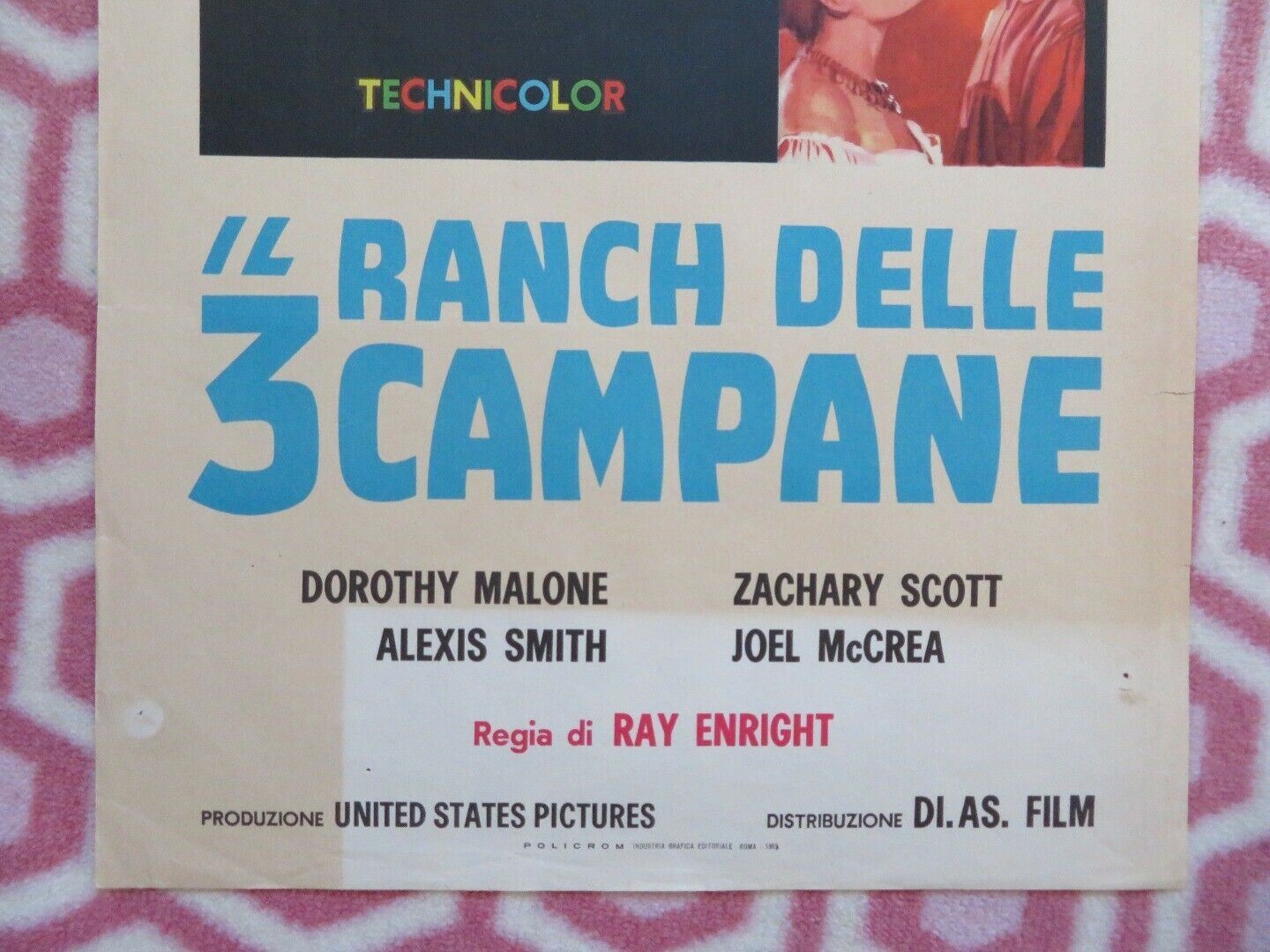 IL RANCH DELLE 3 CAMPANE DINA ITALIAN LOCANDINA (27.5"x13") POSTER 1963 Movie posters