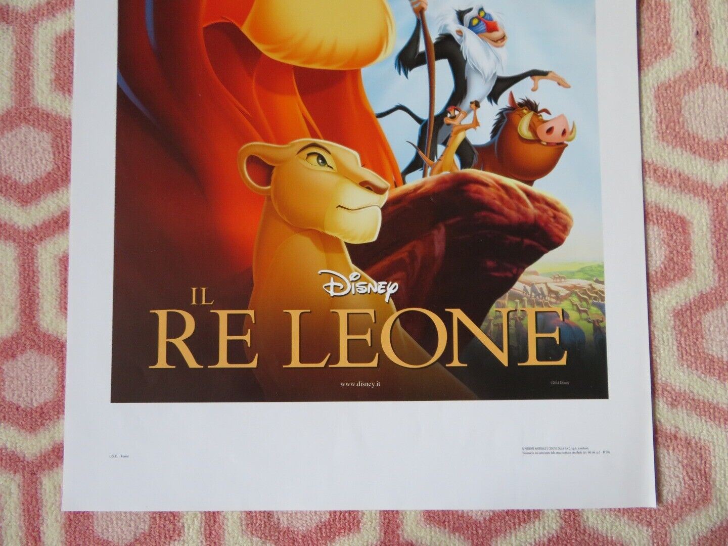 IL RE LEONE / The Lion King 3D ITALIAN LOCANDINA (27.5"x13") POSTER DISNEY 2011 Movie posters