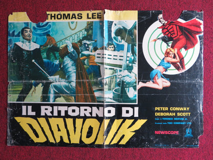 IL RITORNO DI DIAVOLIK / The Golden Bat ITALIAN FOTOBUSTA POSTER CONWAY 1966 Rendezvous Cinema Movie posters