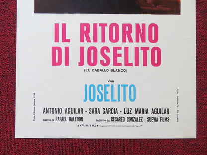 IL RITORNO DI JOSELITO ITALIAN LOCANDINA POSTER JOSELITO ANTONIO AGUILAR 1968 Rendezvous Cinema Movie posters