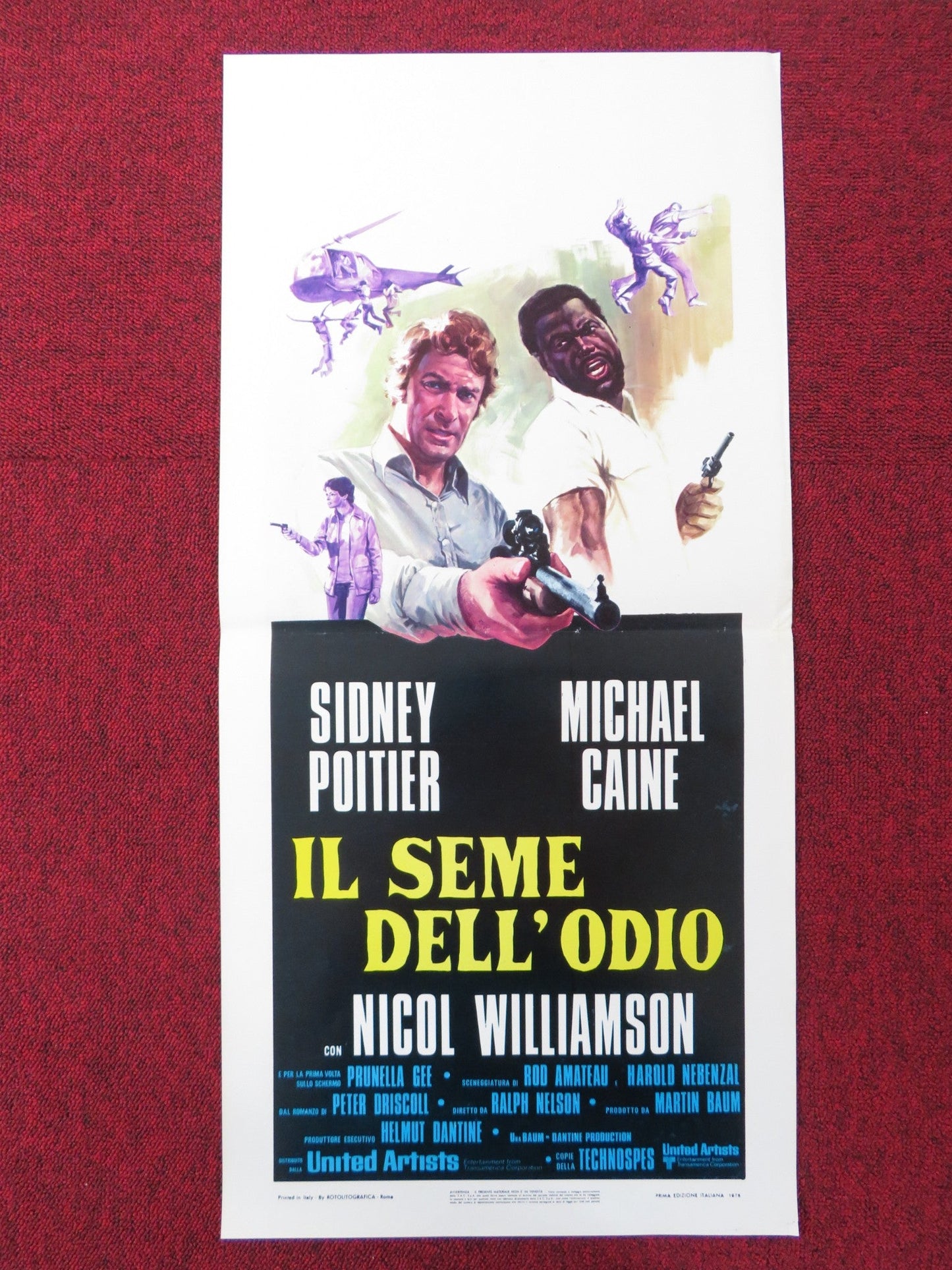 IL SEME DELL'ODIO ITALIAN LOCANDINA POSTER SIDNEY POITIER MICHAEL CAINE 1975 Rendezvous Cinema Movie posters