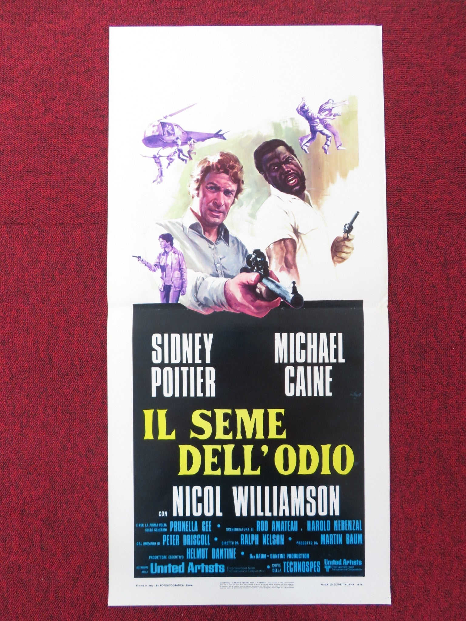 IL SEME DELL'ODIO ITALIAN LOCANDINA POSTER SIDNEY POITIER MICHAEL CAINE 1975 Rendezvous Cinema Movie posters