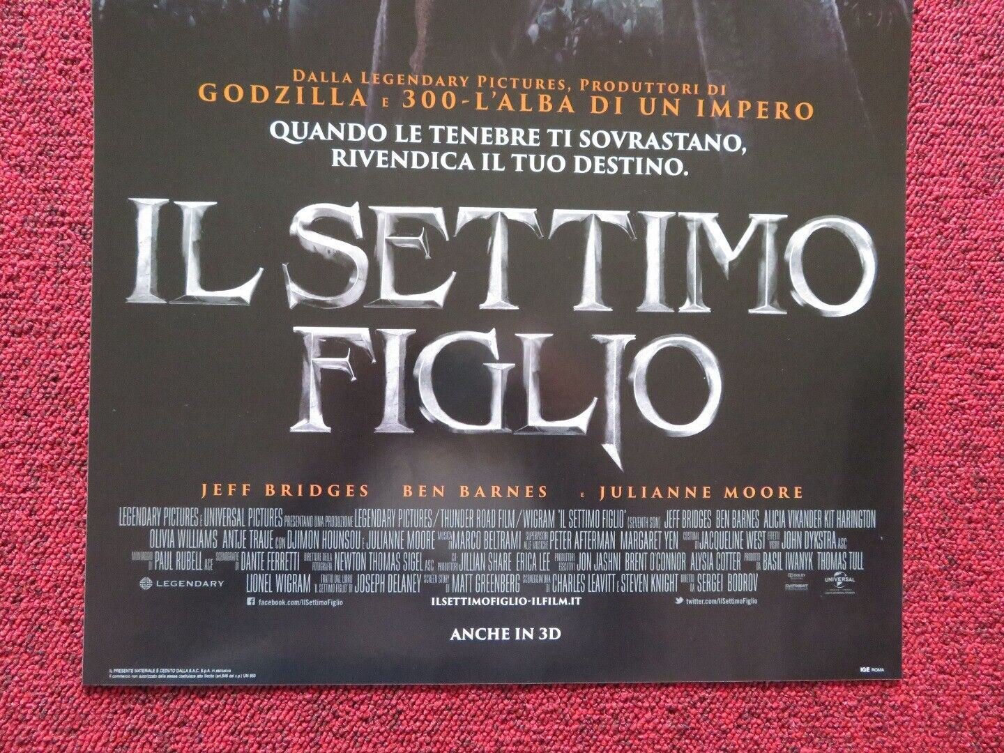 IL SETTIMO FIGLIO / seventh son ITALIAN LOCANDINA (27"x12.5") POSTER J MOORE '14 - Rendezvous Cinema