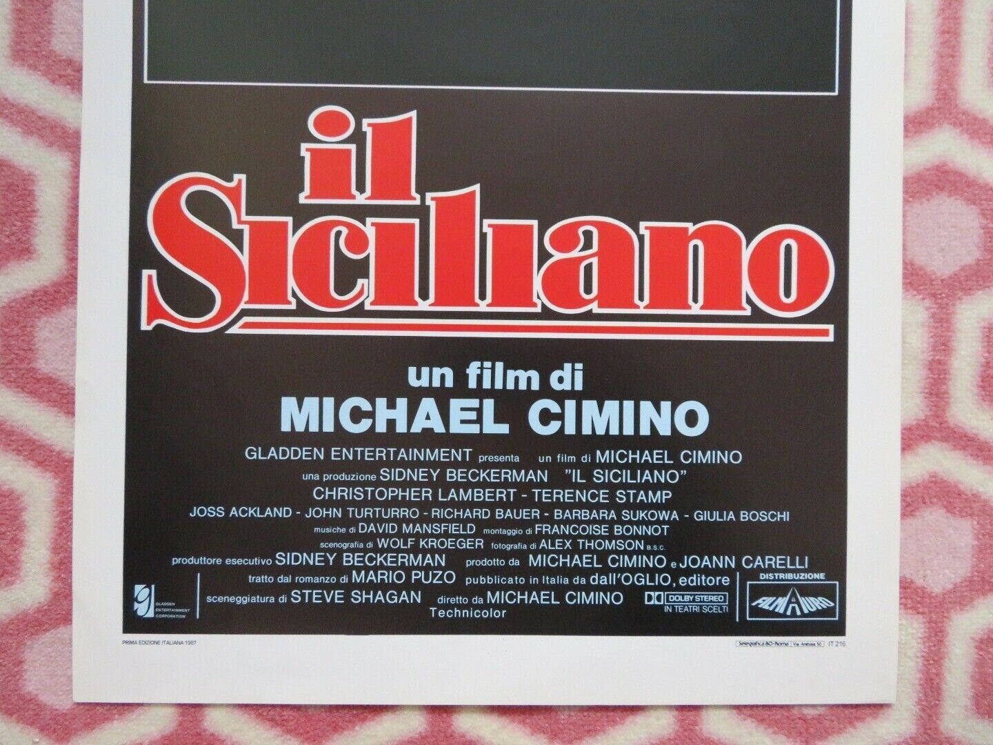 IL SICILIANO / The Sicilian ITALIAN LOCANDINA (27.5"x13") POSTER 1987 Movie posters