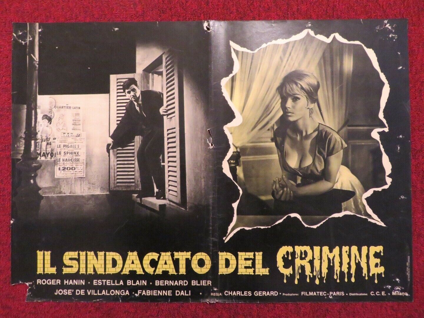 IL SINDACATO DEL CRIMINE / LENNEMI DANS L'OMBRE ITALIAN FOTOBUSTA POSTER 1960 Movie posters