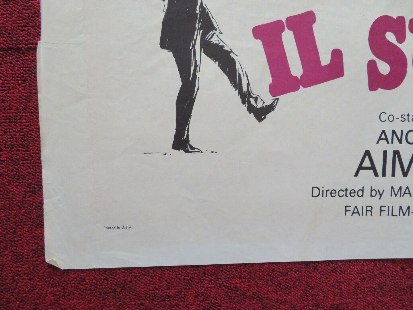 IL SUCCESSO FOLDED US ONE SHEET POSTER VITTORIA GASSMAN 1963 Movie posters