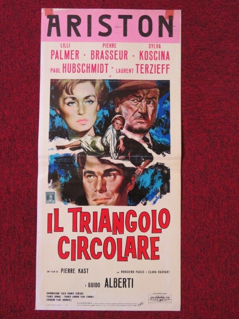 IL TRIANGOLO CIRCOLARE ITALIAN LOCANDINA (27.5"x13") POSTER LILLI PALMER 1964 Movie posters