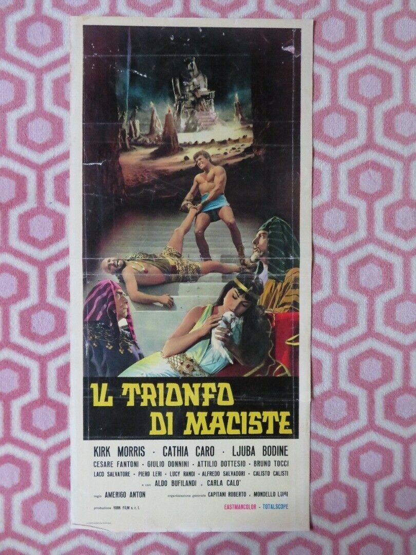 IL TRIONFO DI MACISTE ITALIAN LOCANDINA (27.5"x13") POSTER KIRK MORRIS 1961 Movie posters