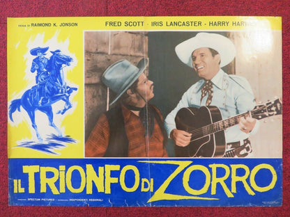 IL TRIONFO DI ZORRO / RIDIN' THE TRAIL ITALIAN FOTOBUSTA POSTER FRED SCOTT 1940 Movie posters