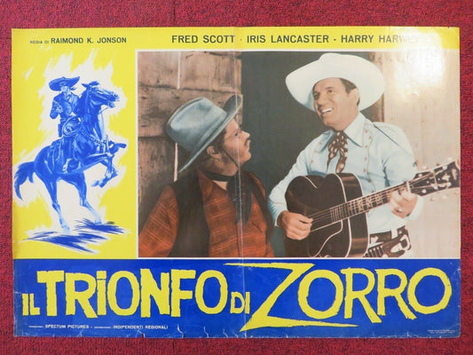 IL TRIONFO DI ZORRO / RIDIN' THE TRAIL ITALIAN FOTOBUSTA POSTER FRED SCOTT 1940 Movie posters