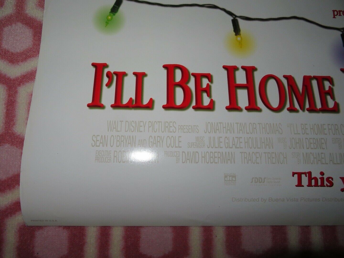 I'LL BE HOME FOR CHRISTMAS US ONE SHEET ROLLED POSTER DISNEY 1998 - Rendezvous Cinema