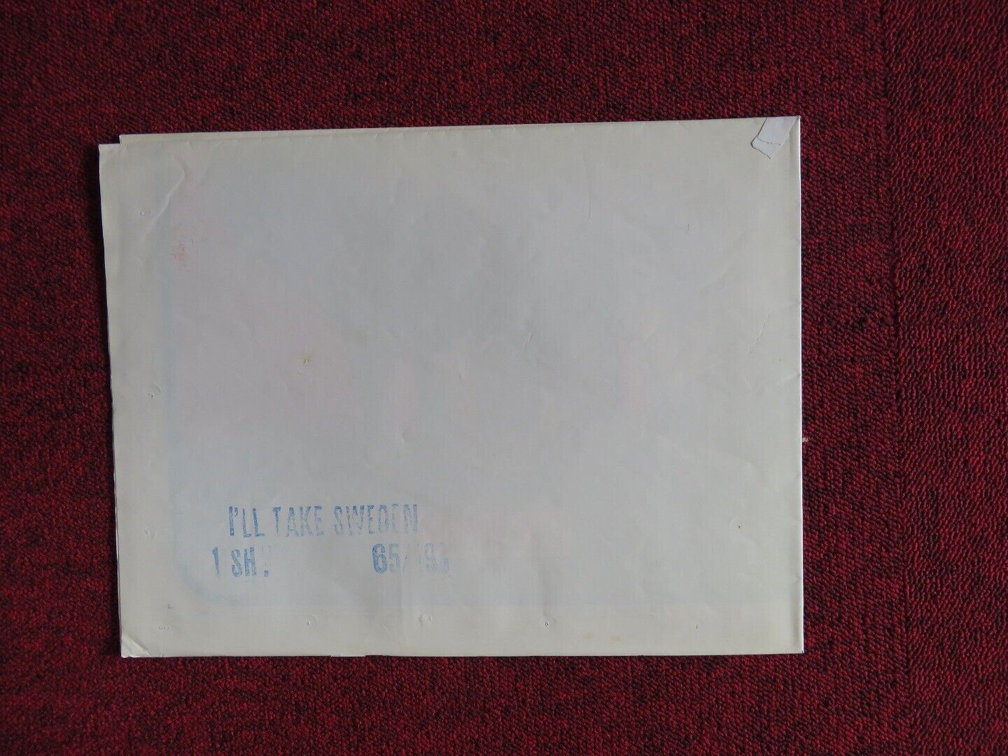 I'LL TAKE SWEDEN FOLDED US ONE SHEET POSTER BOB HOPE TUESDAY WELD 1965 Movie posters