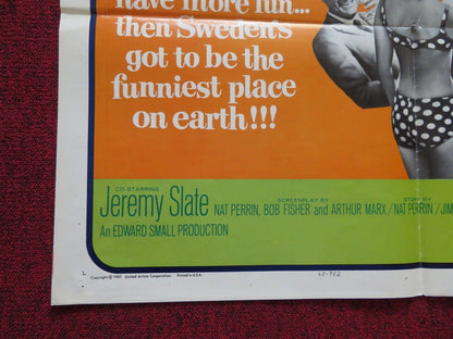 I'LL TAKE SWEDEN FOLDED US ONE SHEET POSTER BOB HOPE TUESDAY WELD 1965 Movie posters