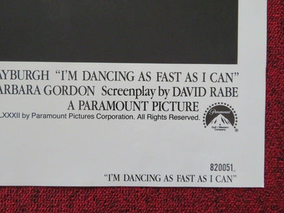I'M DANCING AS FAST AS I CAN FOLDED US ONE SHEET POSTER JILL CLAYBURGH 1982 Movie posters