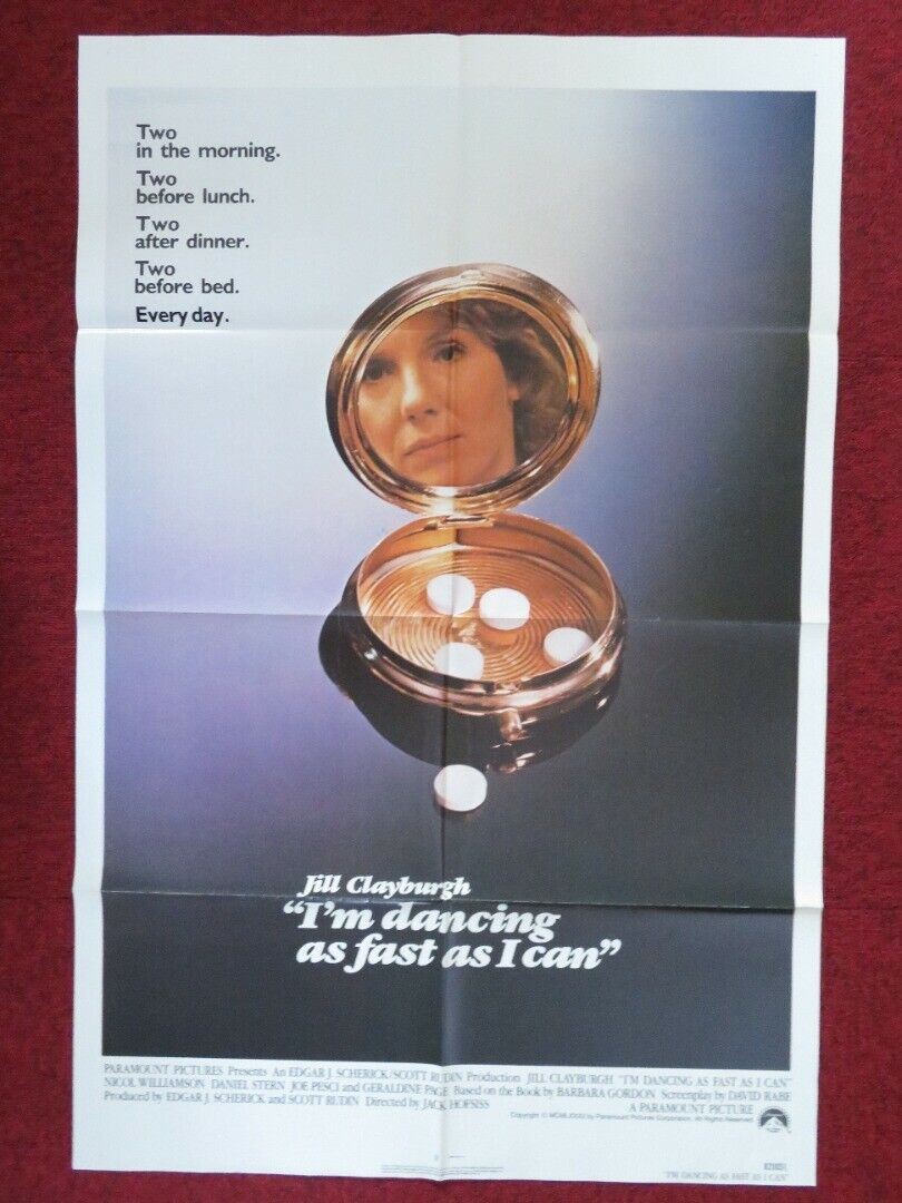 I'M DANCING AS FAST AS I CAN FOLDED US ONE SHEET POSTER JILL CLAYBURGH 1982 Movie posters