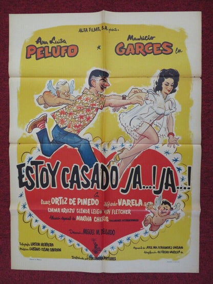 I'M MARRIED HA HA FOLDED MEXICO ONE SHEET POSTER 27" X 37" MAURICIO GARCES 1962 Movie posters