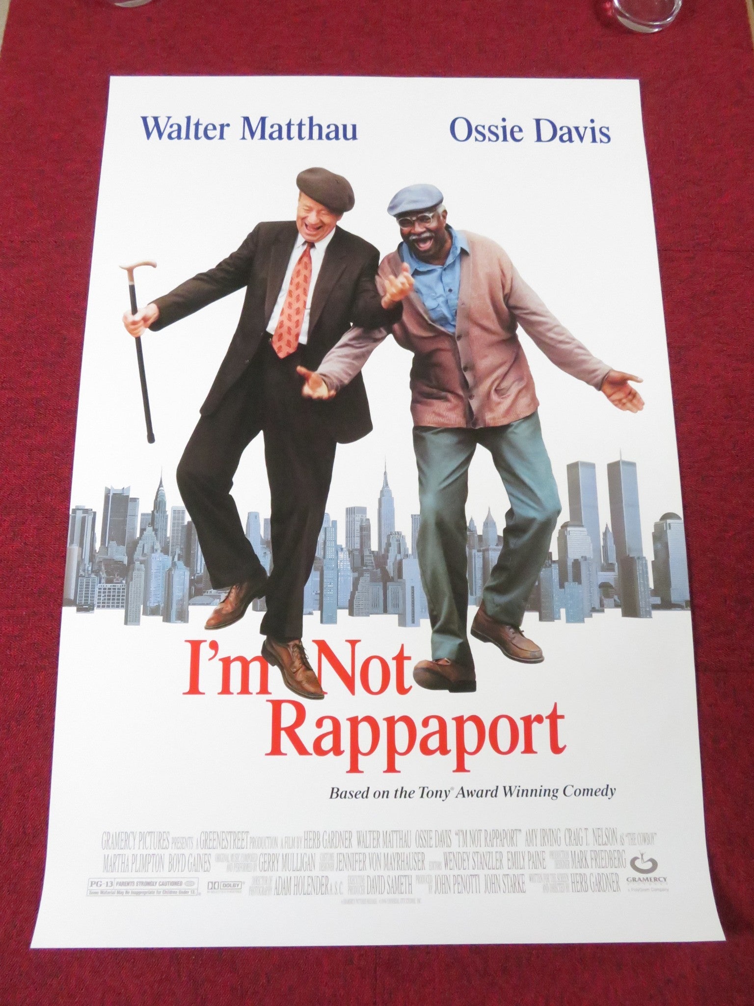 I'M NOT RAPPAPORT US ONE SHEET ROLLED POSTER WALTER MATTHAU OSSIE DAVIS 1996 Rendezvous Cinema Movie posters