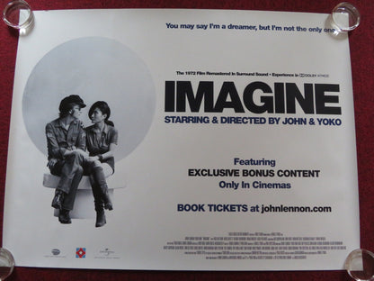 IMAGINE UK QUAD (30"x 40") ROLLED POSTER JOHN LENNON YOKO ONO 2018 REMASTERED Rendezvous Cinema Movie posters
