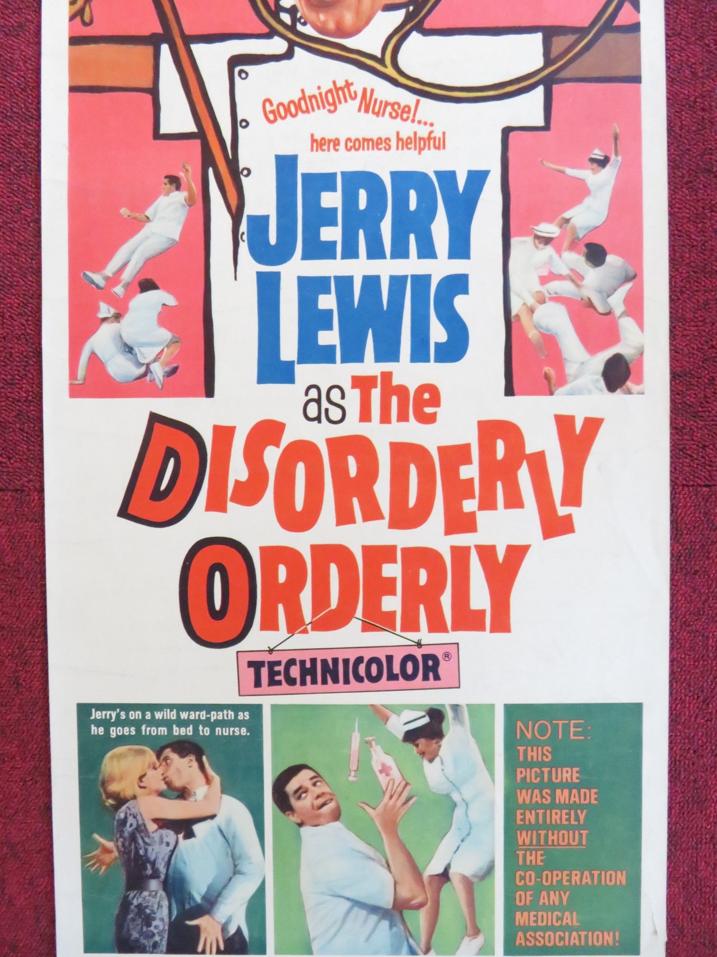THE DISORDERLY ORDERLY US INSERT (14"x 36") POSTER JERRY LEWIS FARRELL 1965