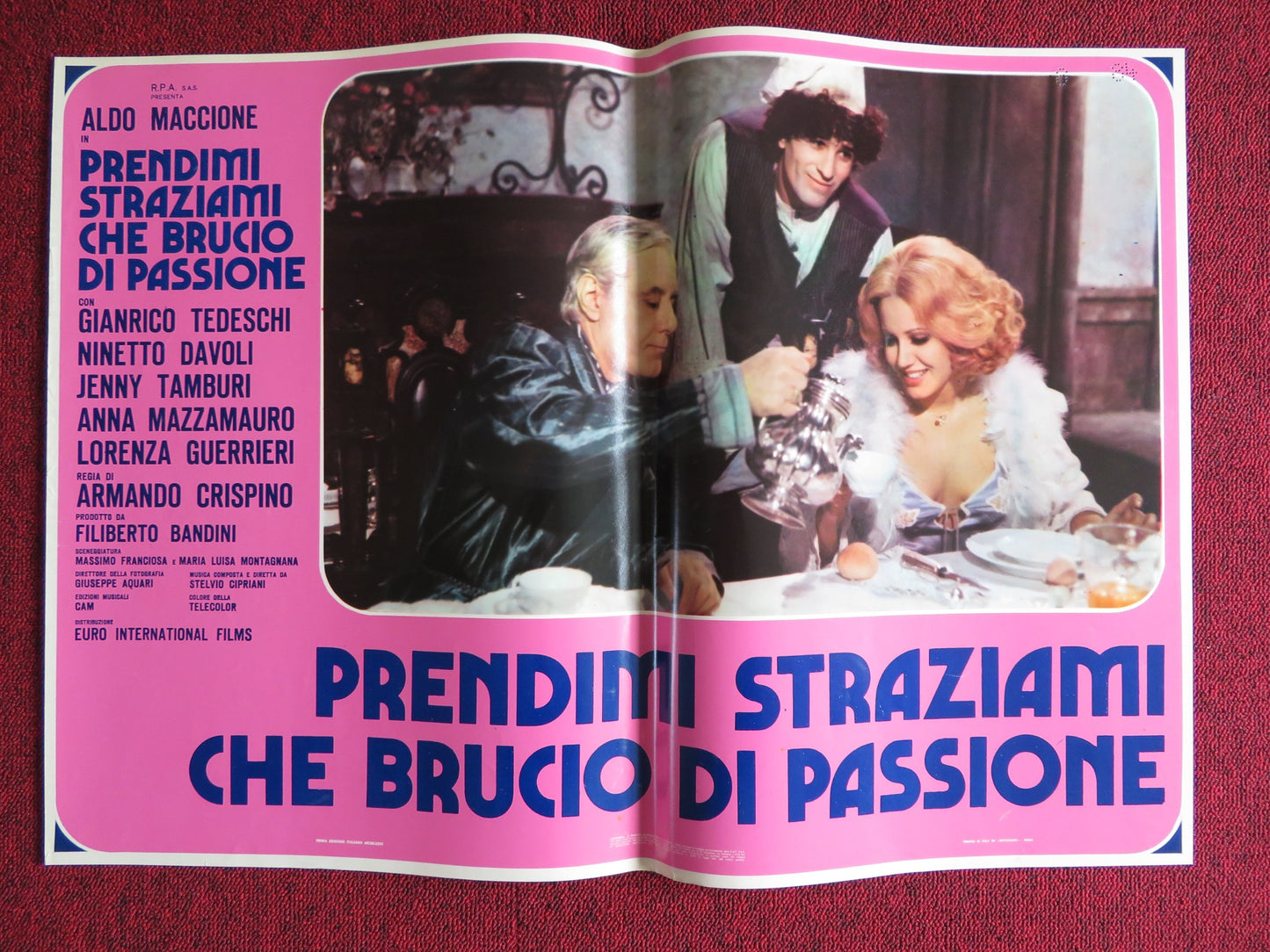 PRENDIMI STRAZIAMI CHE BRUCIO DI PASSIONE - F ITALIAN FOTOBUSTA POSTER 1975 - Rendezvous Cinema