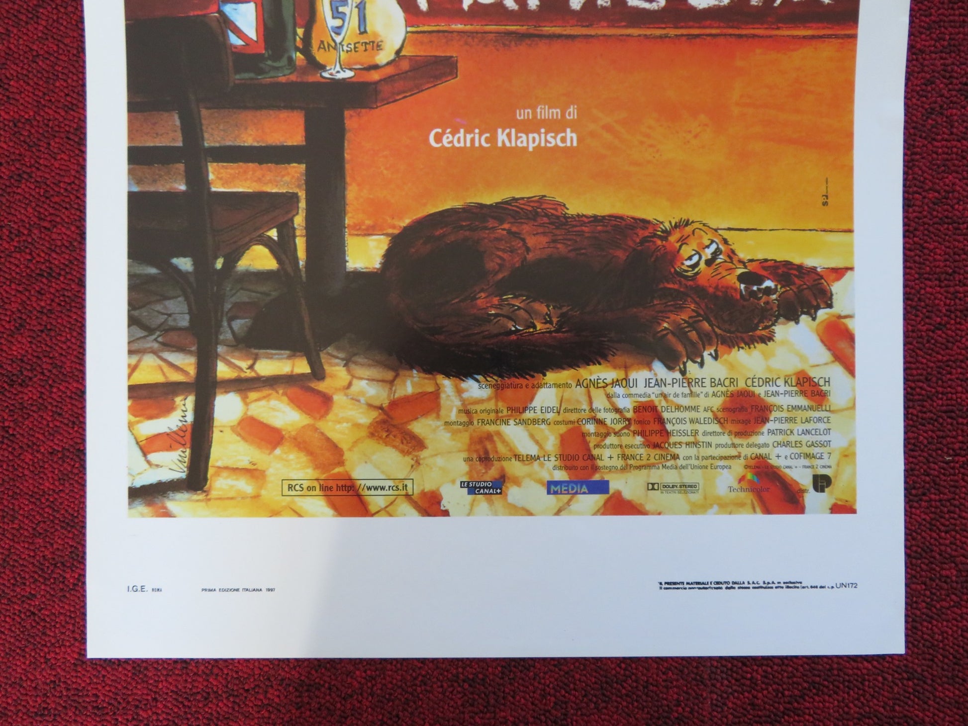 ARIA DI FAMIGLIA ITALIAN LOCANDINA POSTER JEAN-PIERRE BACRI J. P. DARROUSS 1996 - Rendezvous Cinema