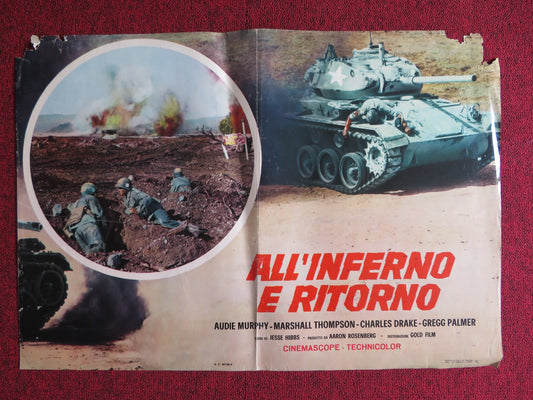ALL'INFERNO E RITORNO / TO HELL AND BACK ITALIAN FOTOBUSTA POSTER A. MURPHY 1955 - Rendezvous Cinema