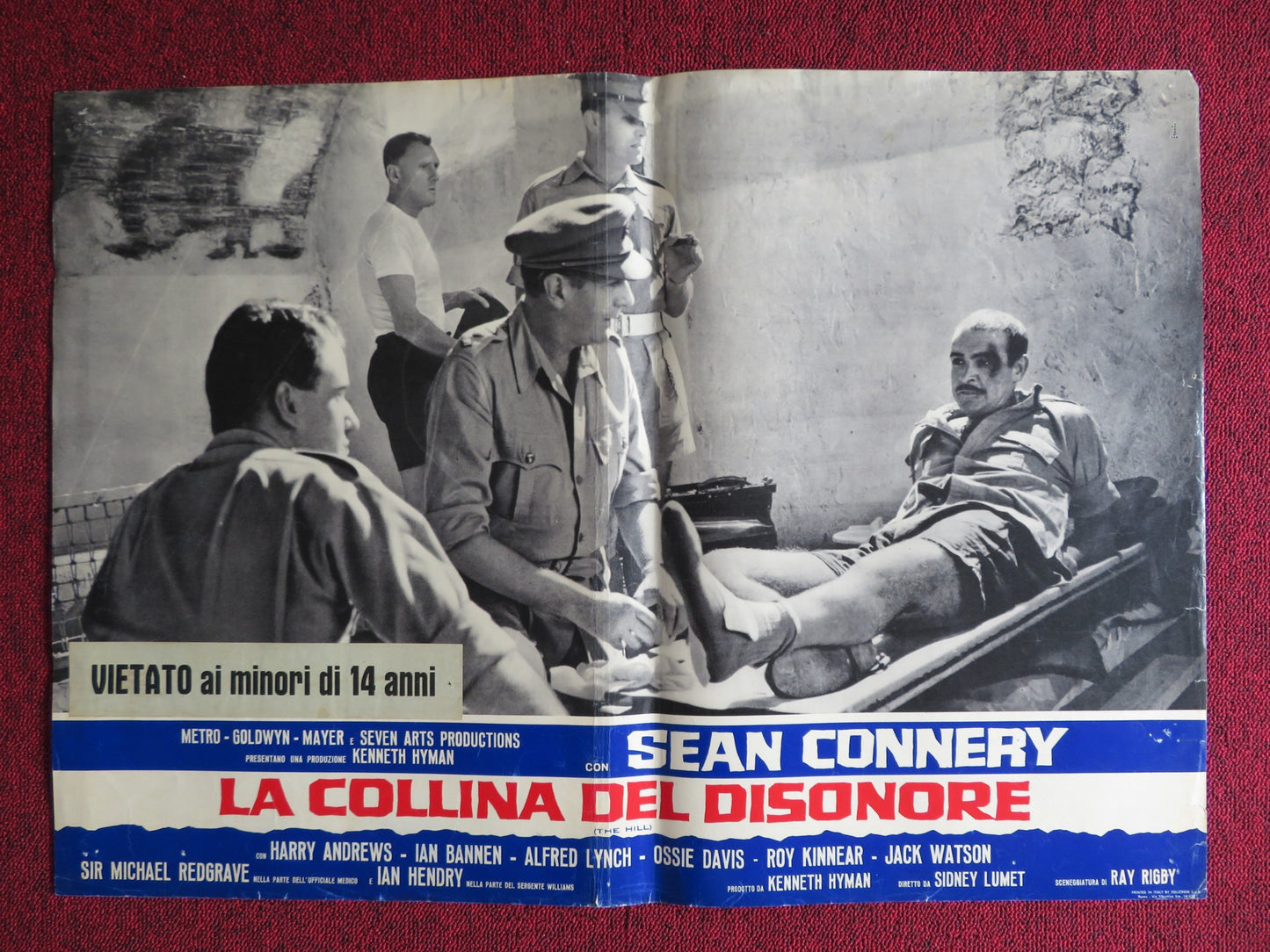 THE HILL ITALIAN FOTOBUSTA POSTER SEAN CONNERY HARRY ANDREWS 1965 - Rendezvous Cinema