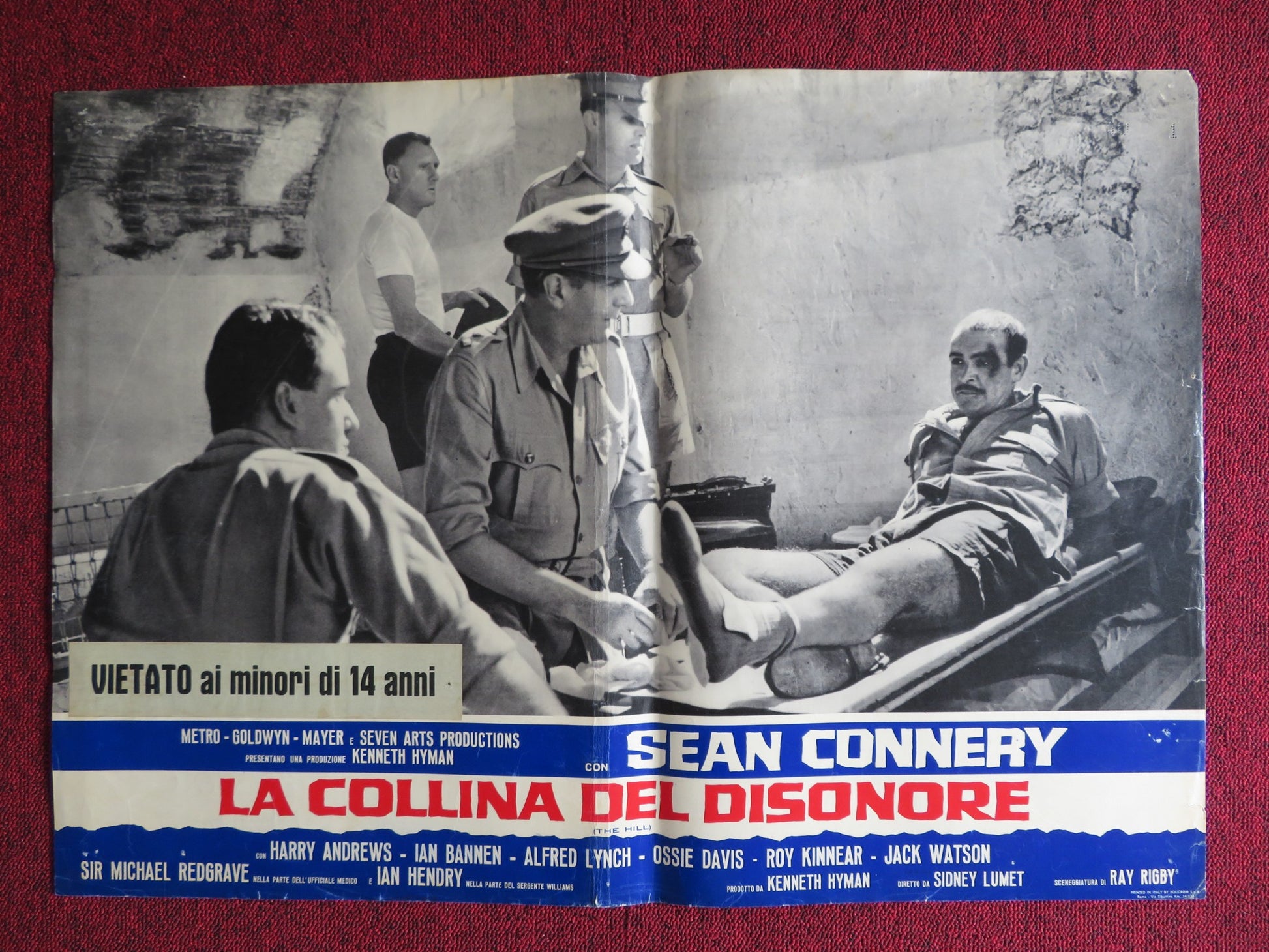 THE HILL ITALIAN FOTOBUSTA POSTER SEAN CONNERY HARRY ANDREWS 1965 - Rendezvous Cinema