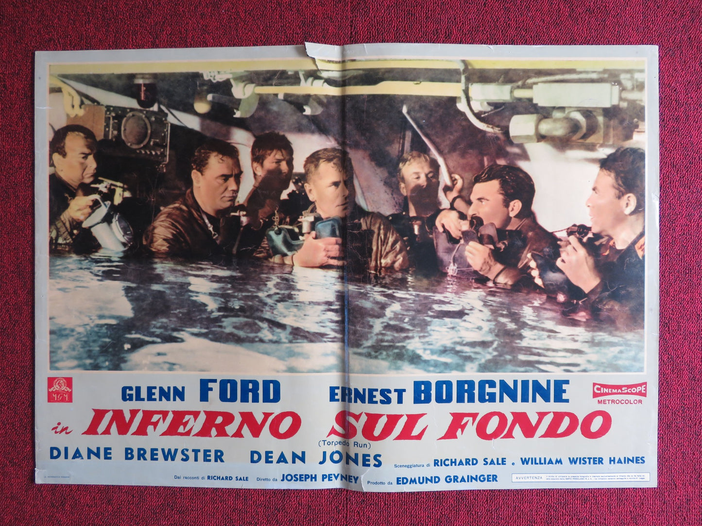 TORPEDO RUN ITALIAN FOTOBUSTA POSTER GLENN FORD ERNEST BORGNINE 1958 - Rendezvous Cinema