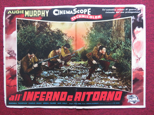 ALL' INFERNO E RITORNO / TO HELL AND BACK - B ITALIAN FOTOBUSTA POSTER 1955 - Rendezvous Cinema