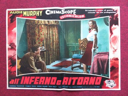 ALL' INFERNO E RITORNO / TO HELL AND BACK - C ITALIAN FOTOBUSTA POSTER 1955 - Rendezvous Cinema