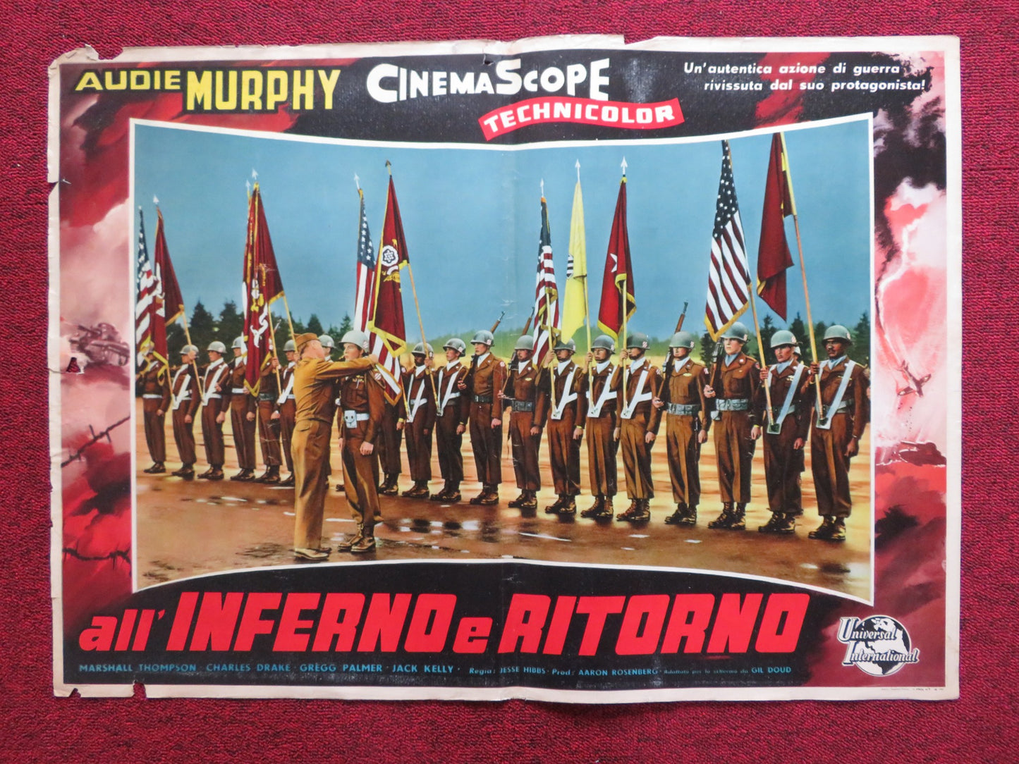 ALL' INFERNO E RITORNO / TO HELL AND BACK - D ITALIAN FOTOBUSTA POSTER 1955 - Rendezvous Cinema