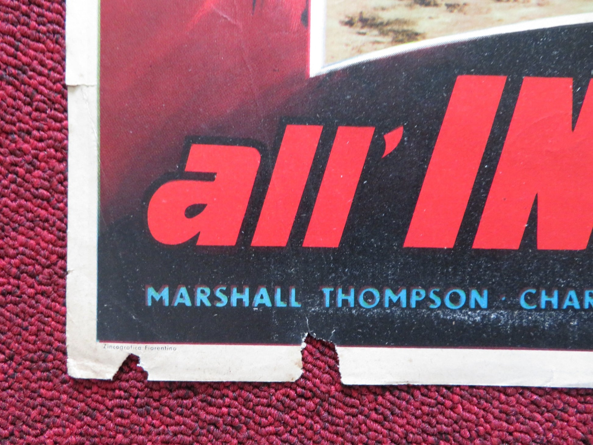 ALL' INFERNO E RITORNO / TO HELL AND BACK - D ITALIAN FOTOBUSTA POSTER 1955 - Rendezvous Cinema