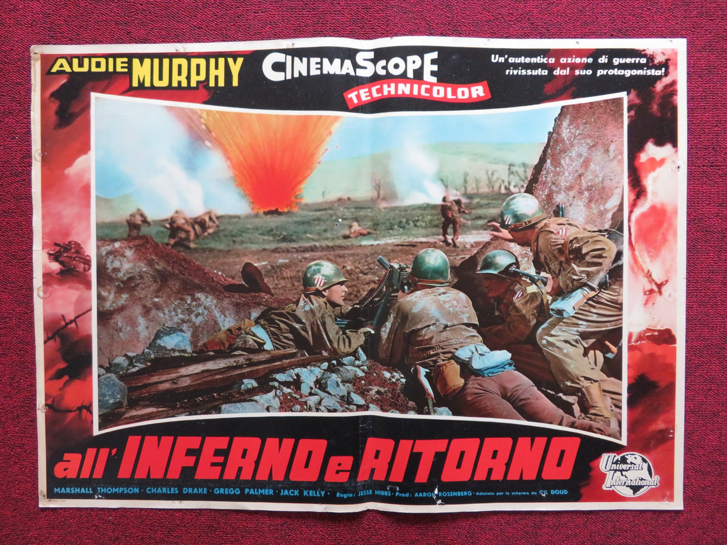 ALL' INFERNO E RITORNO / TO HELL AND BACK - E ITALIAN FOTOBUSTA POSTER 1955 - Rendezvous Cinema