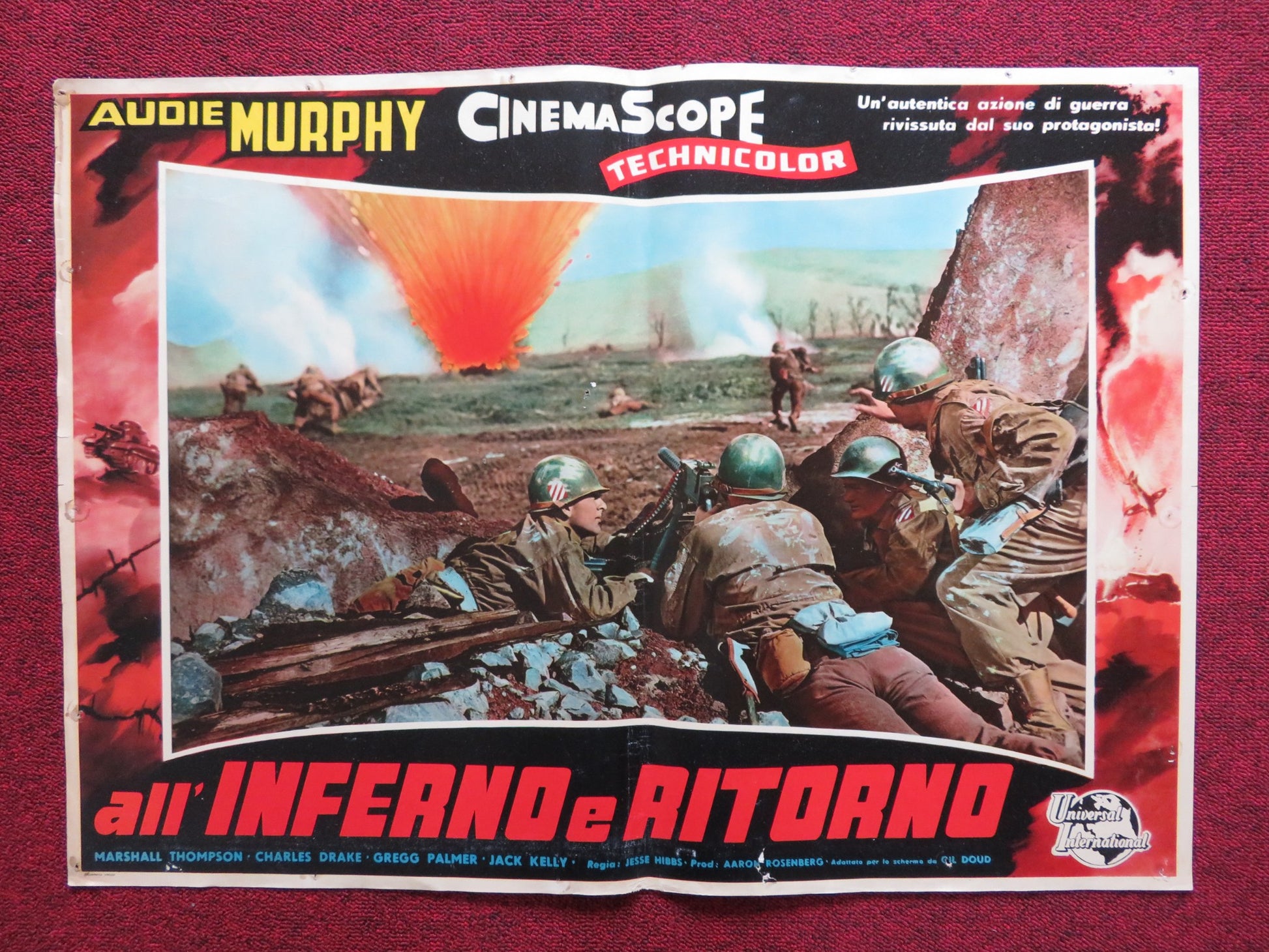 ALL' INFERNO E RITORNO / TO HELL AND BACK - E ITALIAN FOTOBUSTA POSTER 1955 - Rendezvous Cinema