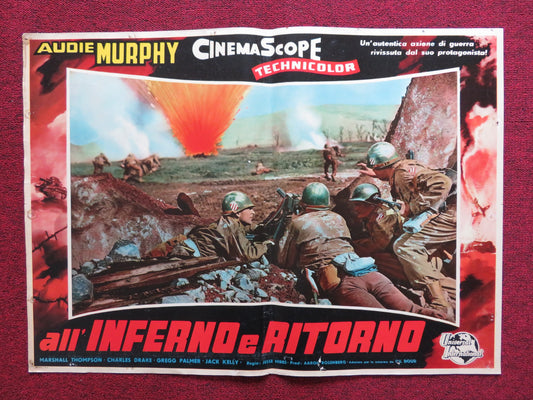 ALL' INFERNO E RITORNO / TO HELL AND BACK - E ITALIAN FOTOBUSTA POSTER 1955 - Rendezvous Cinema