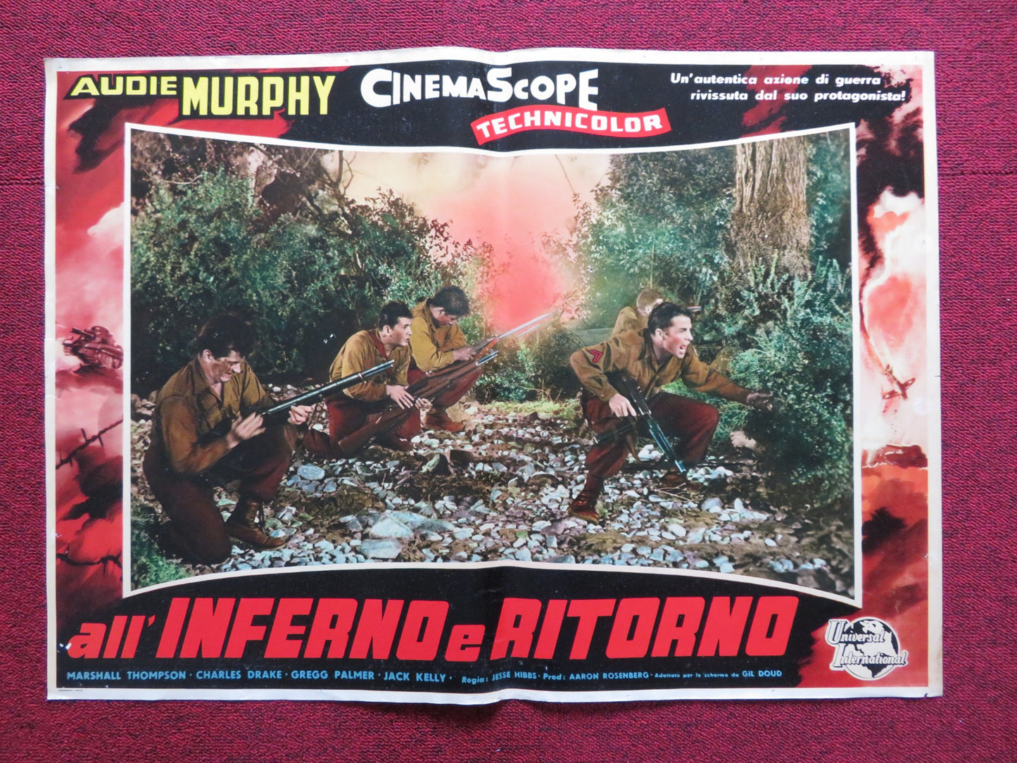 ALL' INFERNO E RITORNO / TO HELL AND BACK - F ITALIAN FOTOBUSTA POSTER 1955 - Rendezvous Cinema
